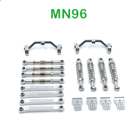 Upgrade parts of MN MODEL MN96 RC Car Shock Connect Rods and Fixing Seat silver