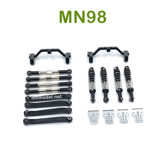 Upgrade MN MODEL MN98 RC Car parts Shock Connect Rods and Fixing Seat black