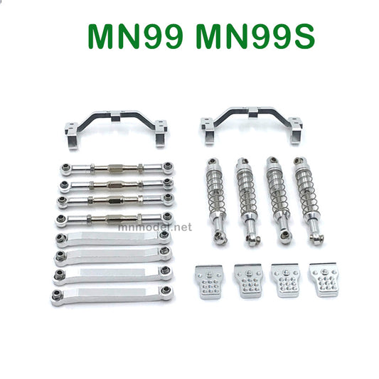 Upgrades Parts of MN MODEL MN99 MN99S RC Car Shock Connect Rods and Fixing Seat silver