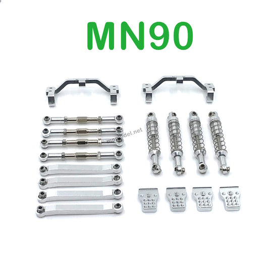 Upgrade Parts Of MN MODEL MN90 RC Car Shock Connect Rods and Fixing Seat silver