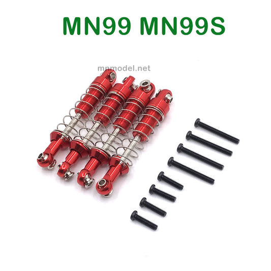 Upgrades Parts of MN MODEL MN99 MN99S RC Car Metal Shocks red