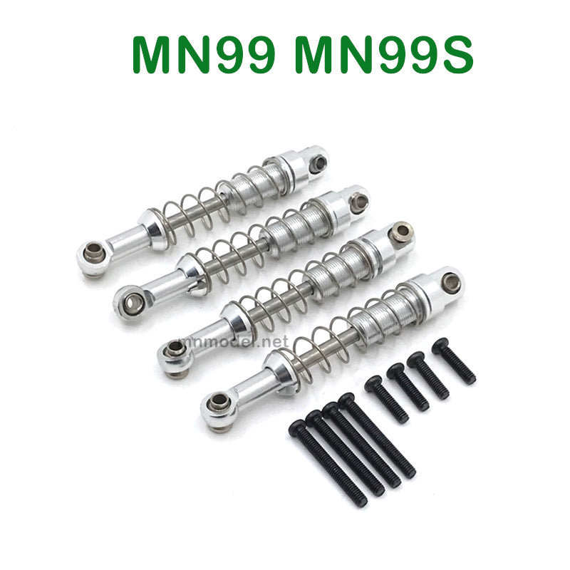 Upgrades Parts of MN MODEL MN99 MN99S RC Car Metal Shocks silver