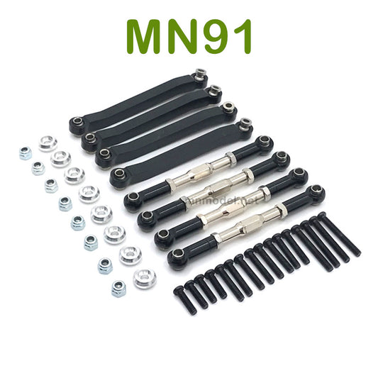 Upgrade parts For MN MODEL MN91 RC Racing Car Metal Connect Rods black