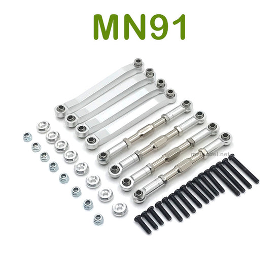 Upgrade parts For MN MODEL MN91 RC Racing Car Metal Connect Rods silver