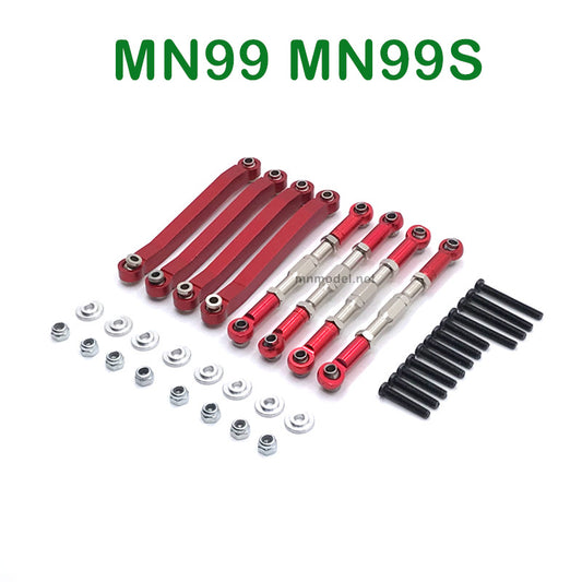 MN MODEL MN99 MN99S RC Car Upgrades Parts Metal Connect Rods red