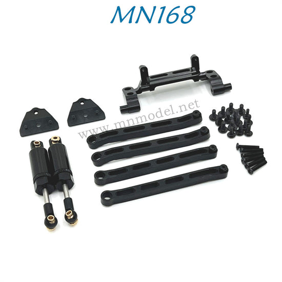 MN MODEL MN168 RC Car Upgrade Parts Metal Shock Car Rod Servo Seat Shock Absorber Bracket Kit black