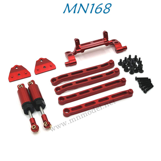 MN MODEL MN168 RC Car Upgrade Parts Metal Shock Car Rod Servo Seat Shock Absorber Bracket Kit red