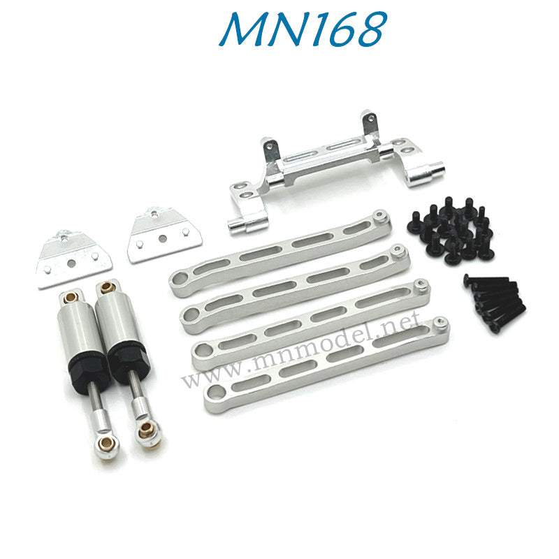 MN MODEL MN168 RC Car Upgrade Parts Metal Shock Car Rod Servo Seat Shock Absorber Bracket Kit silver