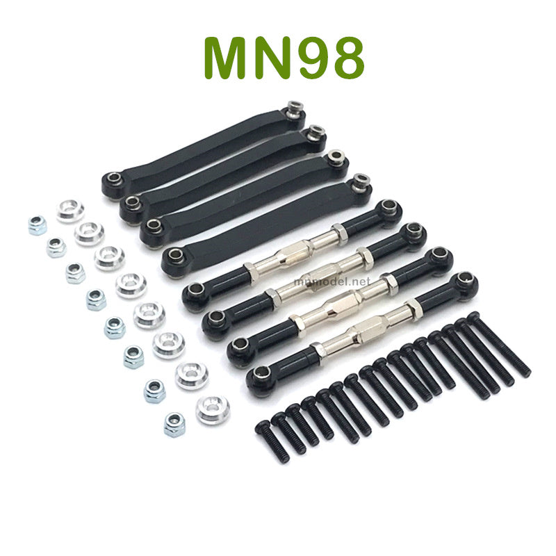 Upgrade MN MODEL MN98 RC Car parts Metal Connect Rods black