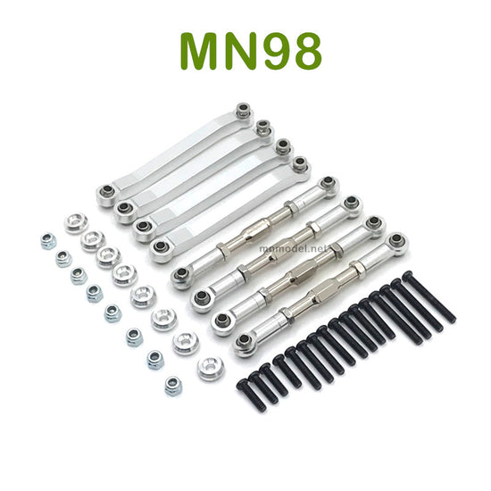 Upgrade MN MODEL MN98 RC Car parts Metal Connect Rods silver