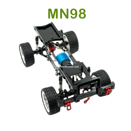 Upgrade MN MODEL MN98 RC Car parts Metal Car Body Kit with Wheel blCK