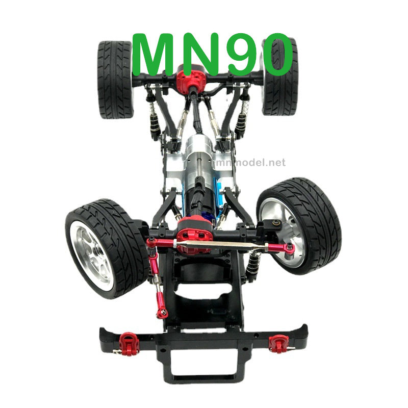 Upgrade Parts Of MN MODEL MN90 RC Car Metal Car Body Kit with Wheel black 2