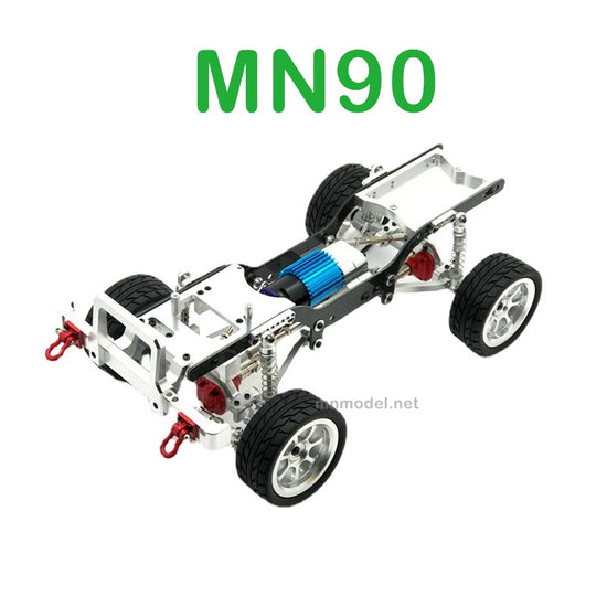 Upgrade Parts Of MN MODEL MN90 RC Car Metal Car Body Kit with Wheel silver