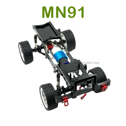 Upgrade parts For MN MODEL MN91 RC Racing Car Metal Car Body Kit with Wheel black