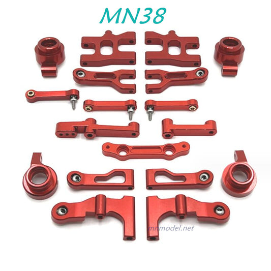 MN MODEL MN38 Upgrade part Metal Kit (Front and rear shock mounts not included) red