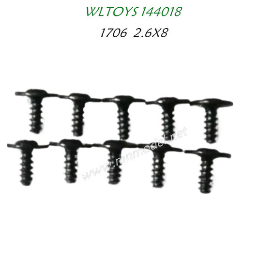 Wltoys 144018 Parts 1706 Screw 2.6X8PWB W6